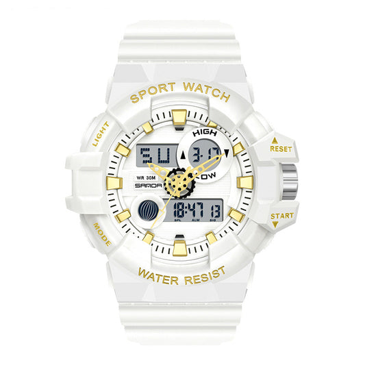 Men's Sports Quartz Wristwatch – Analog-Digital Display, Waterproof, Alarm, Timer, Date & Week Display, Multifunction LED Backlight