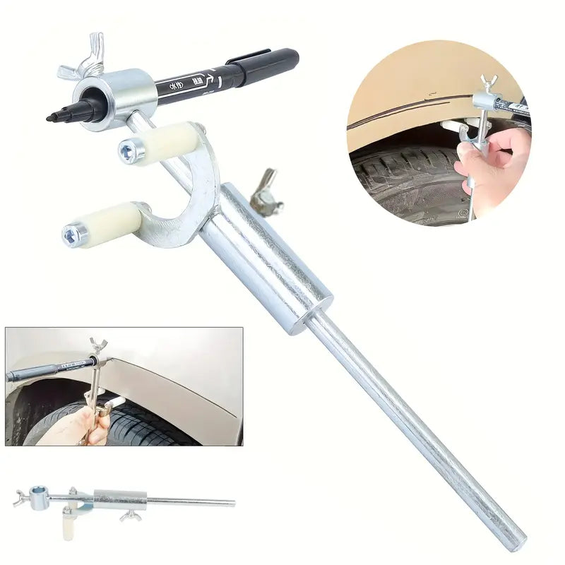 Portable Adjustable Car Wheel Eyebrow Parallel Marking Tool – Durable Stainless Steel for Car Body Repair, Scratch & Dent Removal, Auto Repair Tool