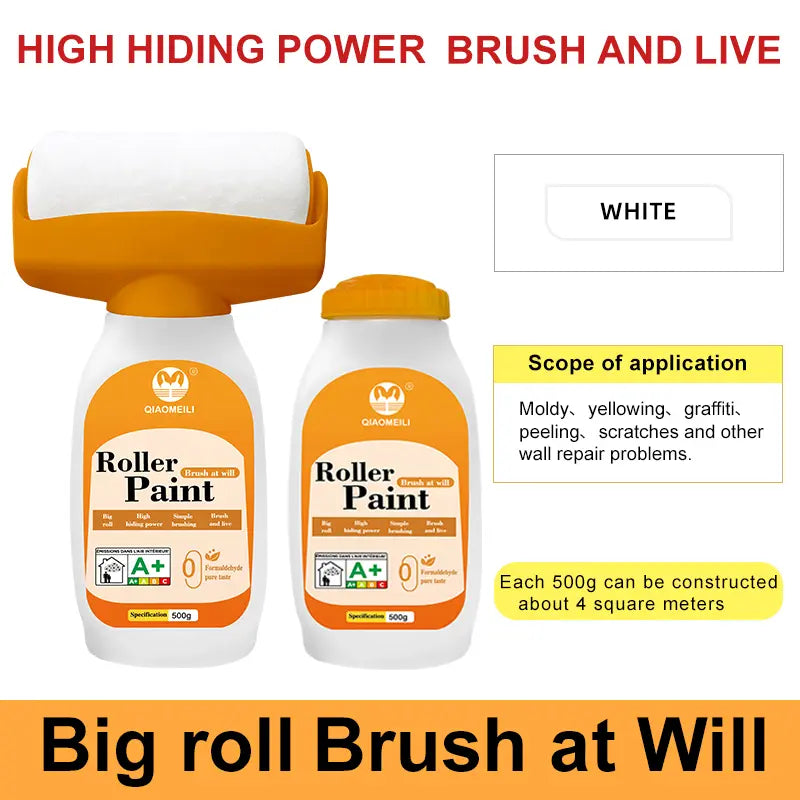 Wall Touch-Up Paint Roller – Quick-Dry DIY Paint for Scuffs, Marks & Small Wall Repairs