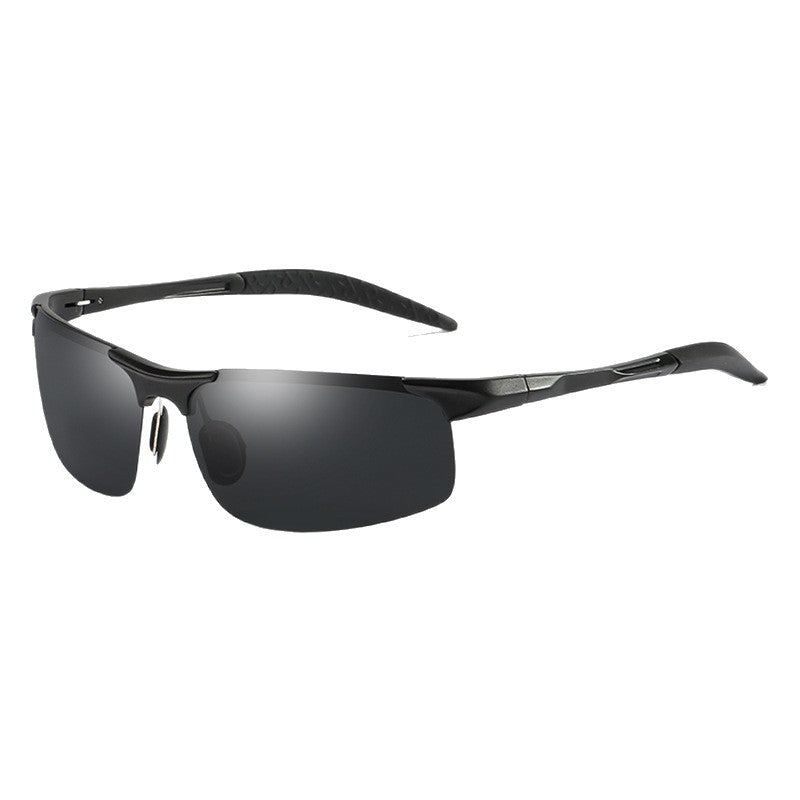 Men's UV400 Polarized Sunglasses - Ultra-Light Al-Mg Metal Frame, 99% UVA and UVB Blocking Sports Eyewear for Golf, Fishing, Driving and Running