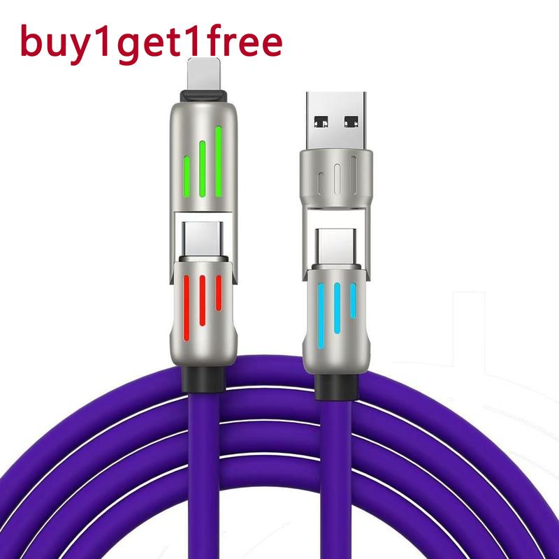 Buy 1 Get 1 Free 240W 4-in-1   1.5m Fast Charging Cable Type-C For Apple & Android Devices