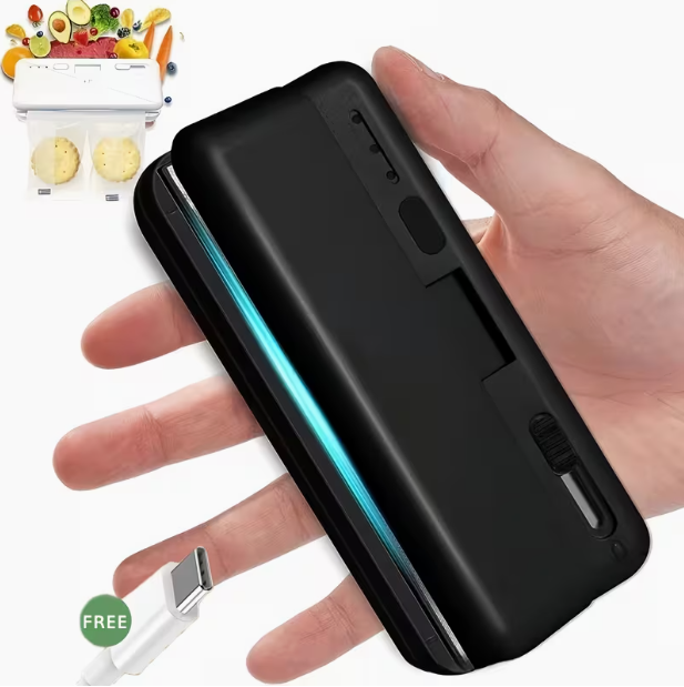 Portable Wireless Automatic Food Sealer – Quick Sealing for Snacks & Plastic Bags, Long-Term Food Preservation, Compact & User-Friendly for Kitchen Storage