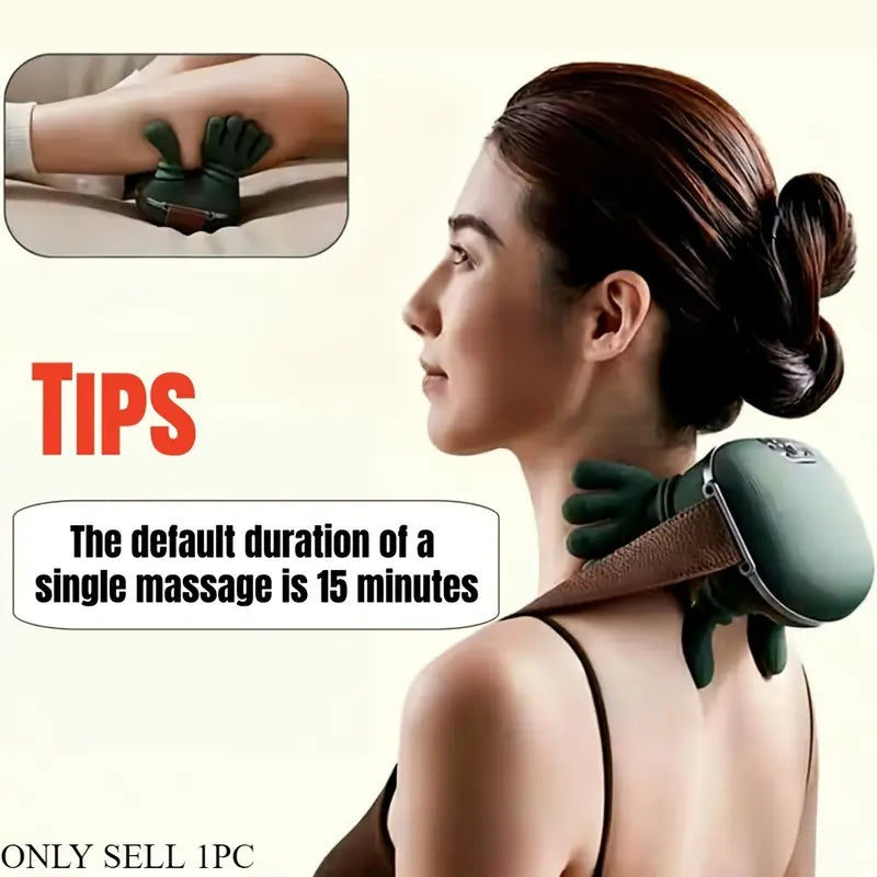 Smart Massage Pillow for Shoulder & Knee – Electric Massager with Realistic Hand Design, Deep Muscle Relief for Neck & Back Pain, Great Holiday Gift
