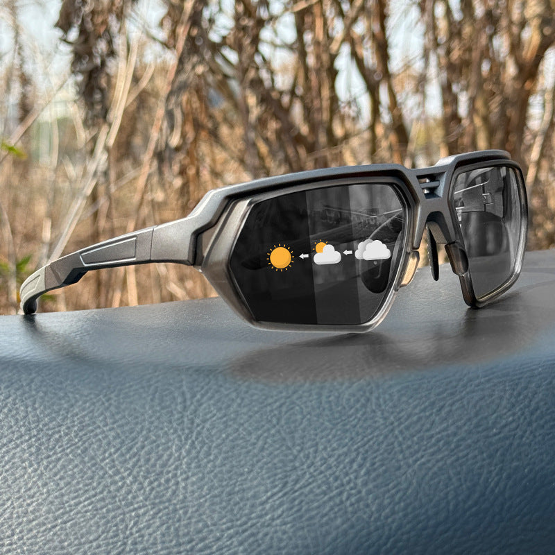 Men's Photochromic Polarized Sunglasses - Smart Adaptive Lens, UV400 Protection for Driving, Cycling and Outdoor Sports