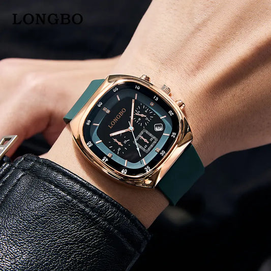 Fashionable Analog Watch, Sporty Waterproof Modern Unisex Open-Face Wristwatch - Luminous Display, Silicone Strap, Adjustable for Daily Wear, Automatic Mechanical with Necklace Bust Jewelry Set for Outdoor Use, Sporty Waterproof Watch