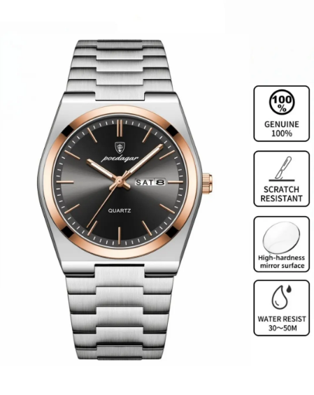 Cash on Delivery – Casual Business Round Dial Analog Quartz Watch for Men, Fashion Watch for Parties and Daily Wear, Trendy Versatile & Exquisite Gift Watch with Box, Business Fashion Watches