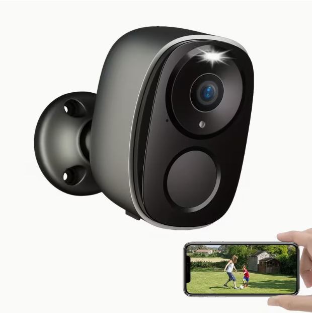 1296P 3MP Wireless Outdoor Security Camera – Battery-Powered WiFi, Spotlight, 2-Way Audio, Color Night Vision, AI & PIR Motion Detection, SD/Cloud Storage (SD Card Not Included)