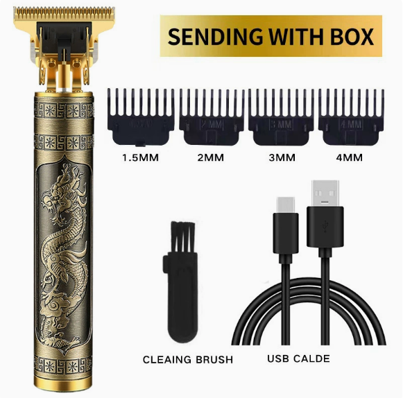 Professional Trimmer Hair Clippers – Cordless Barber Shaving Machine, USB Rechargeable Beard Trimmer & Beard Shaver – All-in-One Grooming Tool
