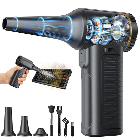 Cash on Delivery SHEKAR Electric Air Duster, Compressed Air Blower Gun, Adjustable Gears, Rechargeable Cordless, Mini Turbo Jet Fan for Keyboard, PC, Car, Home & Outdoor Cleaning Powerful Portable #Summervibes