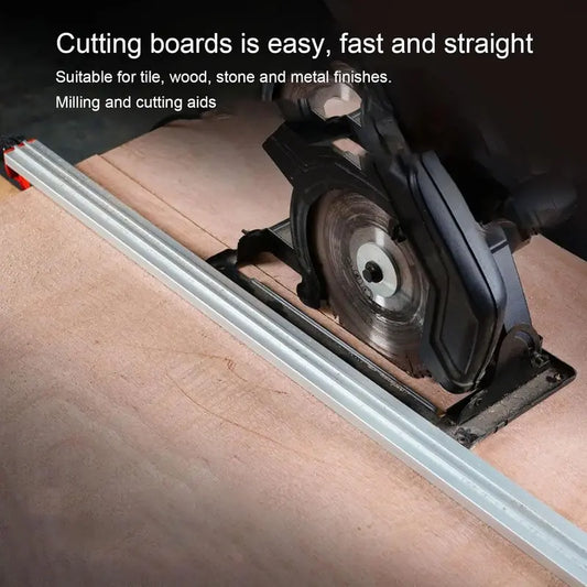Circular Saw Track – 880mm Max Clamping Length – Aluminum Cutting Guide Rail, Woodworking Straight Edge, Jig Saw Fence, Precision Cutting System, Router Guide Rail