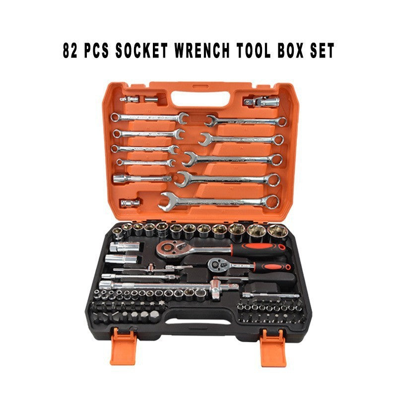 CR-V 82-Piece Ratchet Box Socket Set - Combination Socket Wrench Spanner Tool Kit (Packaging May Vary)