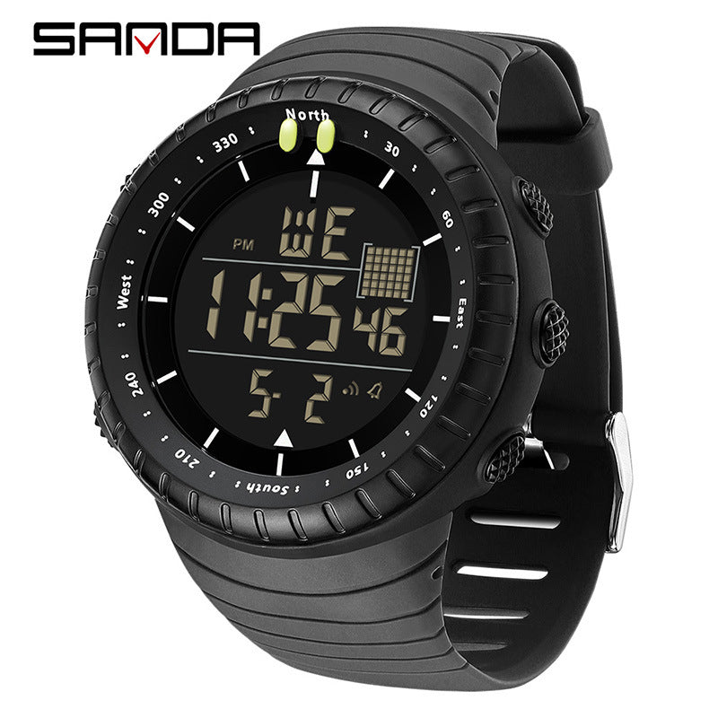 SANDA Men's Sports Digital Watch - Water Resistant, LED Light, Alarm, Outdoor Fashion Wristwatch