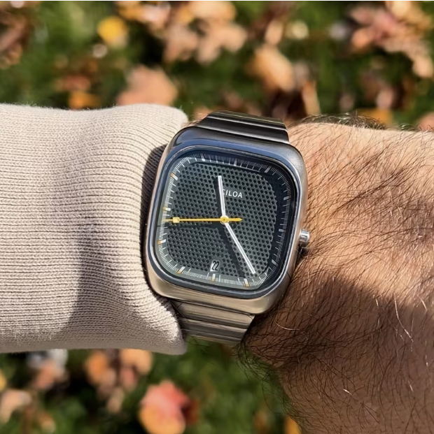 Men's Wormhole Concept Square Watch – Sports Style, Genuine Material, Unique Design