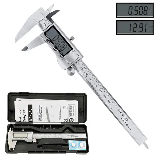 Digital Vernier Caliper – Stainless Steel, Electronic Display with Inch/mm Conversion, Portable & Accurate Hand Measuring Tool for Home Use