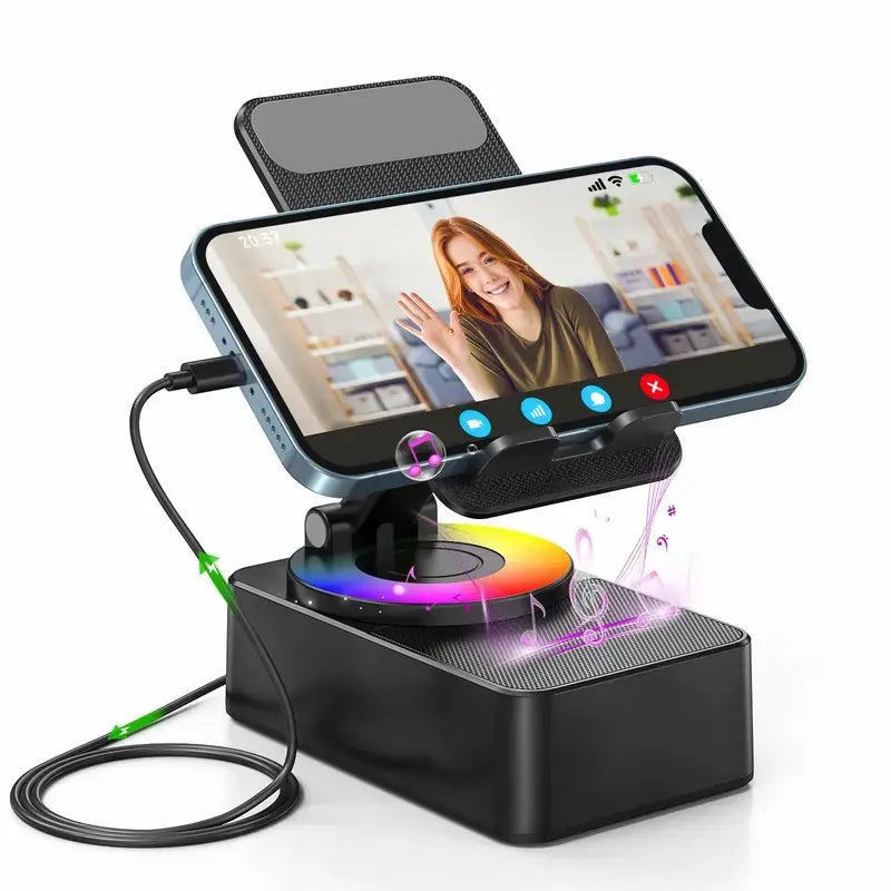 5 in 1 Wireless Audio Bluetooth Speaker, Portable & Foldable Stand, Emergency Power, 5.3FM HD Bassup Answer Calls, for iPhone Android