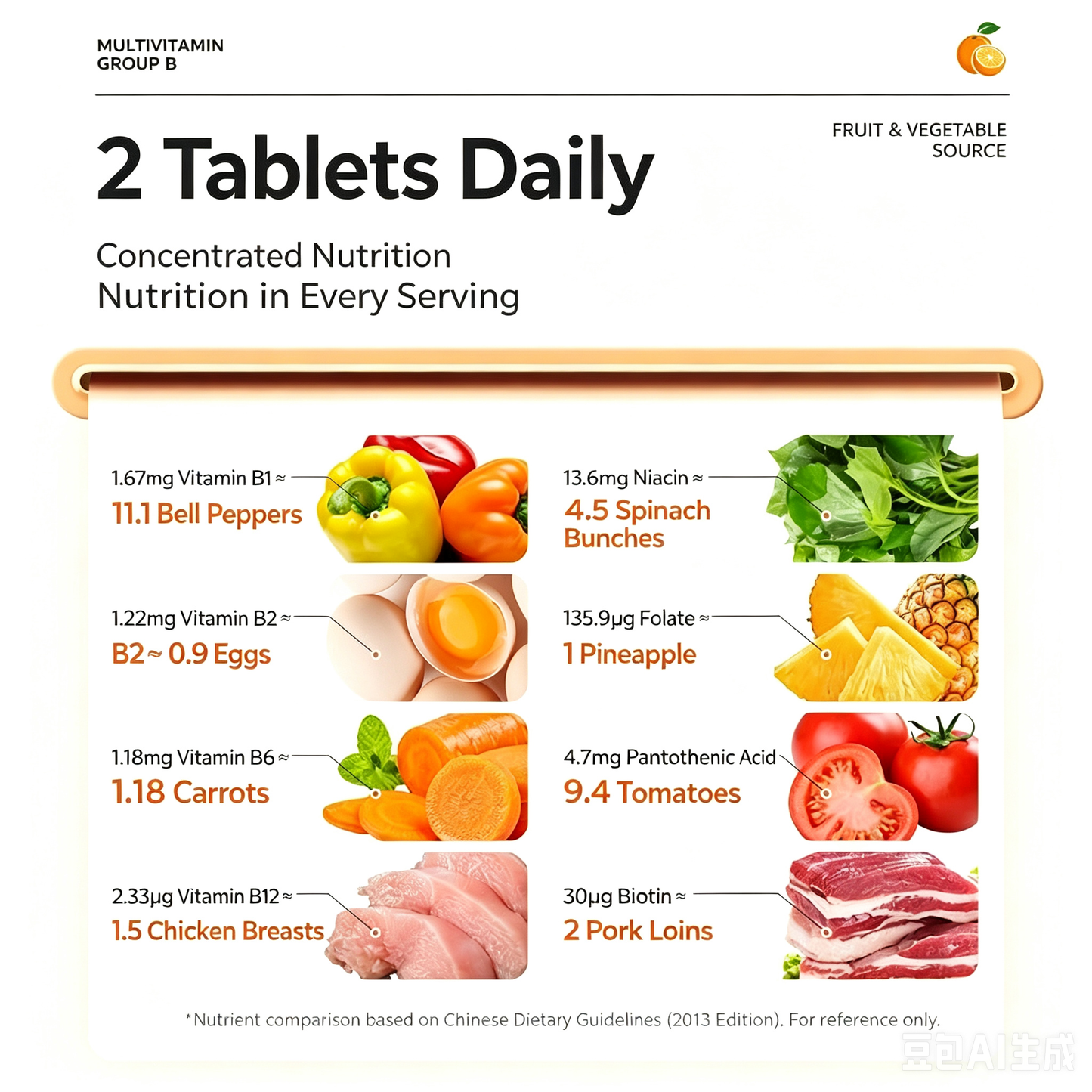 （5 Bottles (300g Total) | Ideal for 1-2 People per Cycle）Nutriland Blood Orange Vitamin B Complex Chewable Tablets (B1, B2, B6) - 100% Genuine