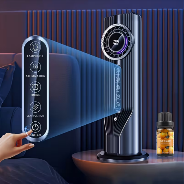 6-Speed USB-Powered Portable Humidifier Cooling Fan – Air Humidification, Essential Oil Compatible, Quiet Operation, Compact Design for Home, Office & Dorm