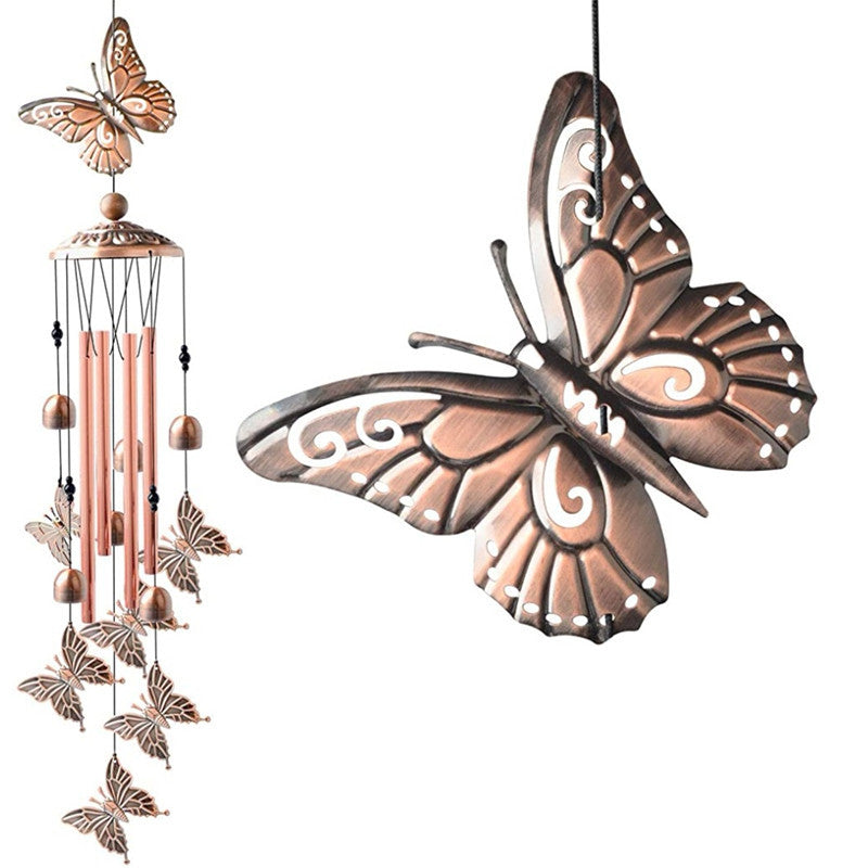 Metal Butterfly Wind Chime – Outdoor Garden, Patio & Yard Decor, Memorial Windchime for Front Door, Pathway & Backyard