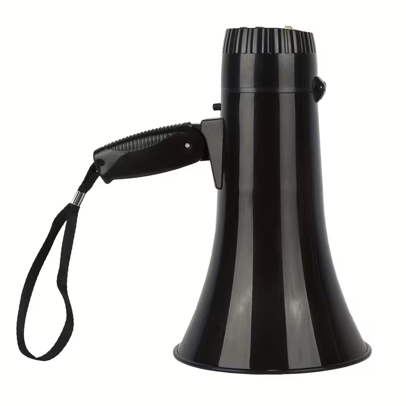 Portable Megaphone – Siren/Alarm Modes, 240s Recording, USB, Detachable Mic & Strap