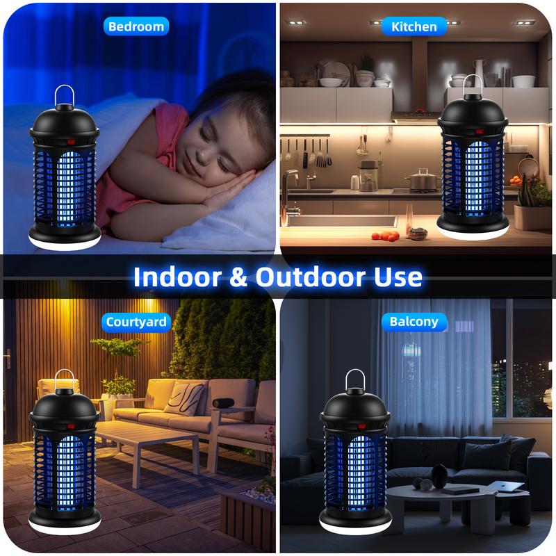 Electric Mosquito Zapper Outdoor Indoor, Bottom LED light Bug Zapper Fly Trap Insect killer for Summer Home, Backyard, Patio, Garden, New year and christmas gift