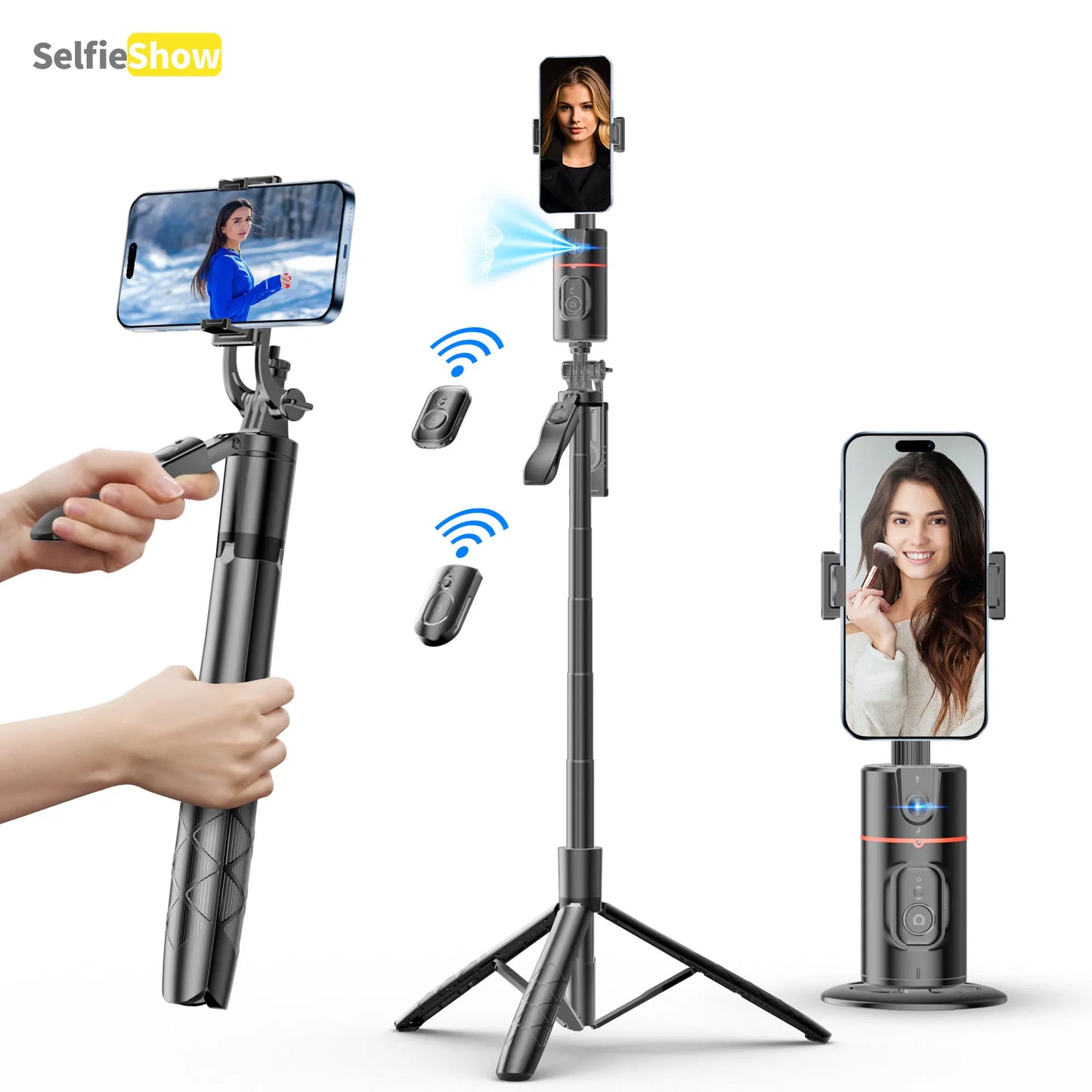 Phone Gimbal Stabilizer, 360° Rotatable Phone Live Broadcast Bracket with Wireless Remote Control, Rechargeable Adjustable Phone Desktop Stand for Phone Shooting, Phone Photography Accessories