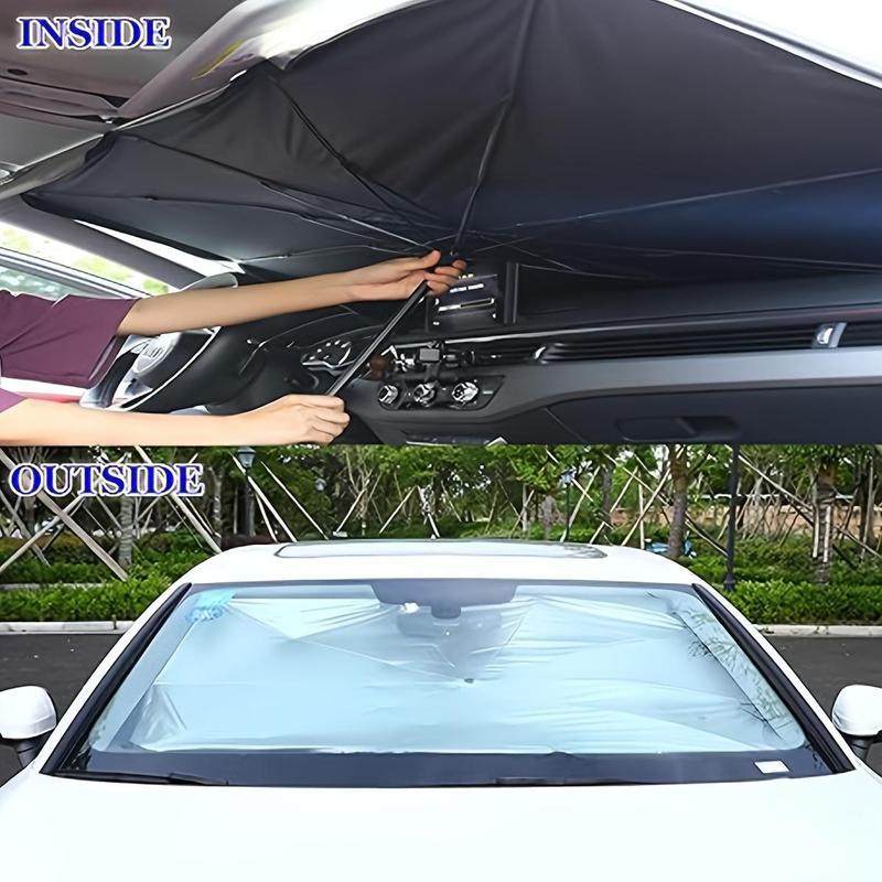 Foldable Anti-UV Windshield Sunshade, Multipurpose Car Front Window Heat Protective Umbrella for Sedan SUVs, Automotive Exterior Accessories for Men & Women, Car Stuff, Vehicle