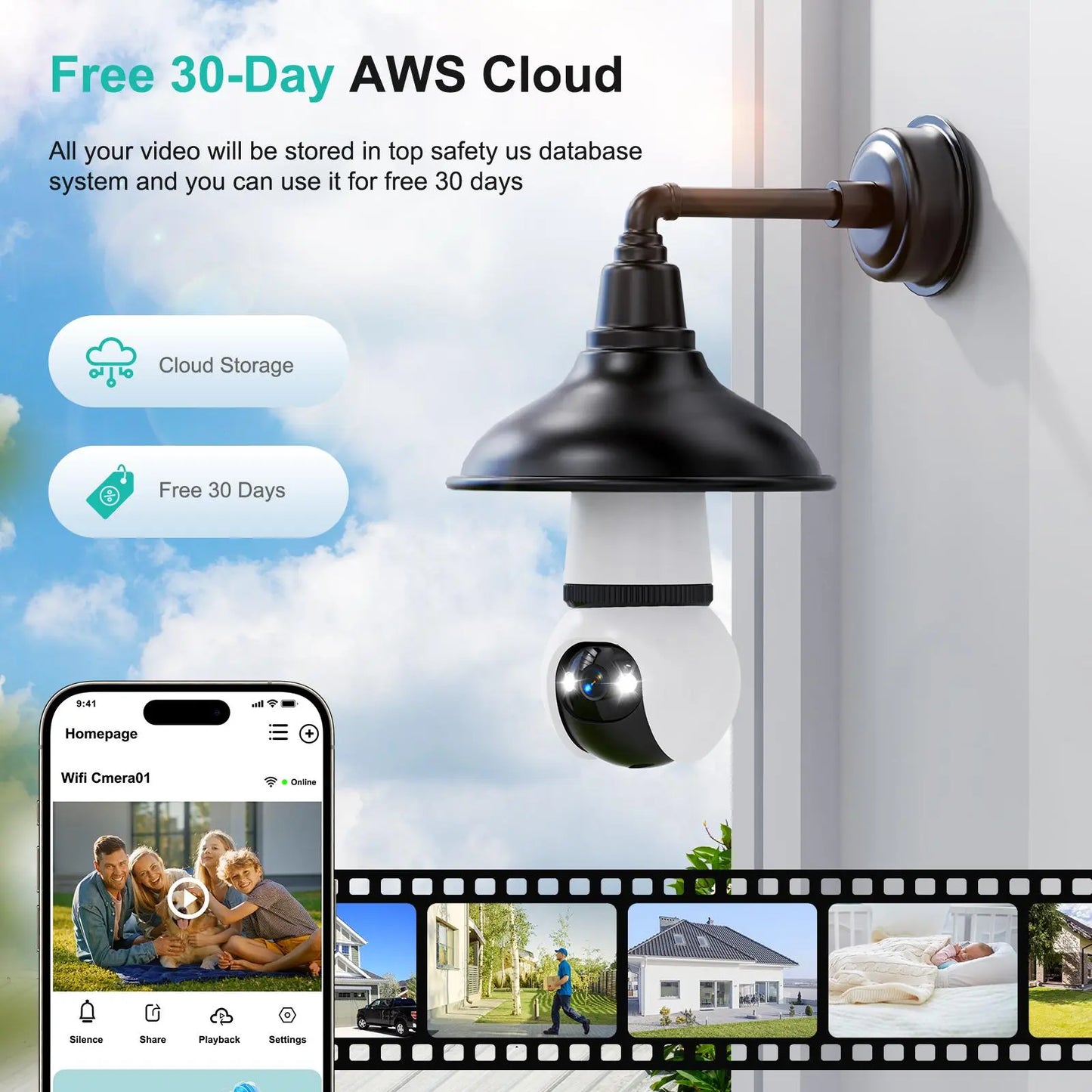 📹 Cash on Delivery ✈ Hawkray Socket-Mounted Light Bulb Cord Security Camera Tech Gadgets, 5G & 2.4GHz Wireless Indoor/Outdoor Home Camera, 360° Remote Viewing, Night Vision, Motion Detection, Real-Time Alerts, Audio, Easy Installation