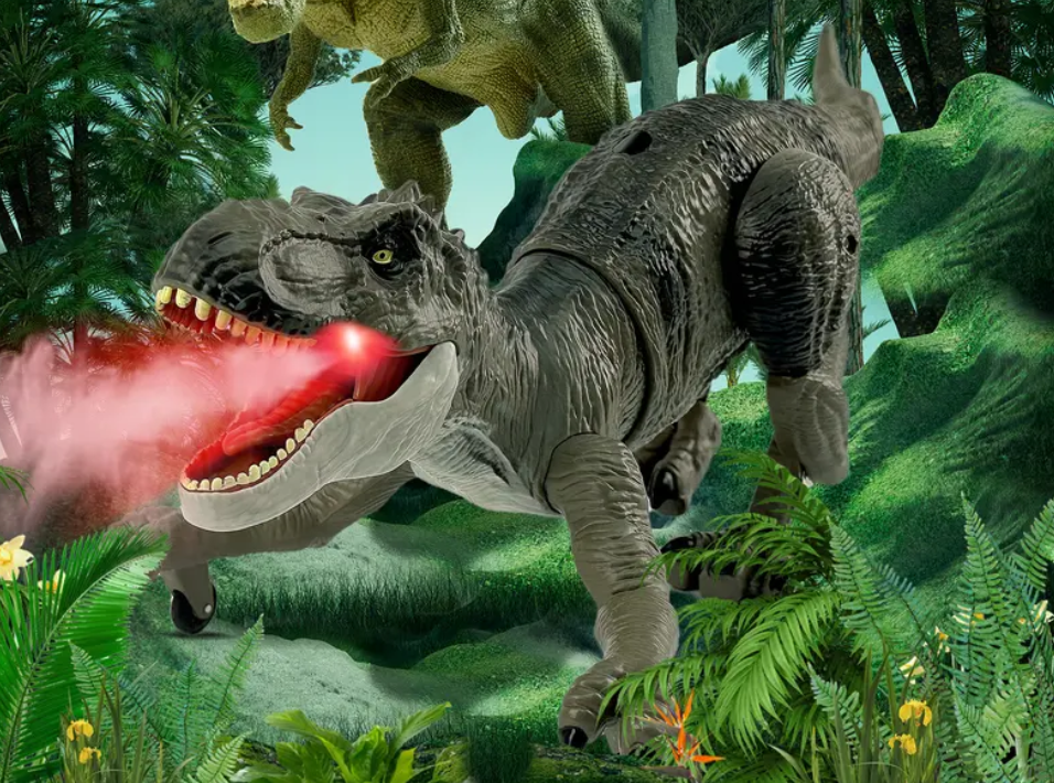 Remote Control Dinosaur Animal Toy, Spinosaurus and T-rex, swift movement & water spray, gift for boys