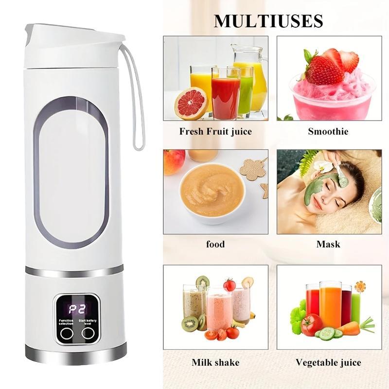 Best Mini Juicer Blender – 2-in-1 Ice Crusher & Smoothie Maker | Perfect for Liquid Diets, Fresh Juice, Shakes, Baby Food | USB Rechargeable & Easy to Clean | Great for Home, Office, Dorm, and Back-to-School Gifts cup portable vegetable