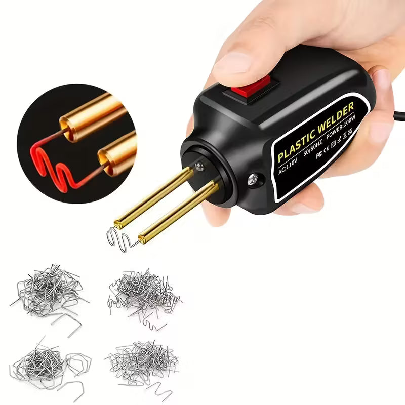 100W Plastic Welding Repair Kit with 200 Staples – Plastic Welder Gun for Car Bumper Repair & Plastic Crack Restoration