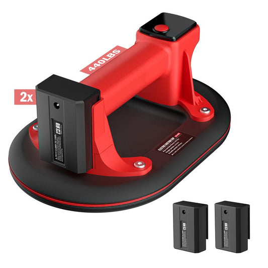 Tile Lifter, Two Battery packs. Electric Vacuum Suction Cup For Tiles, Stone, Wood, Glass, Concrete Pavers, Drywall. Lifts up to 440lbs