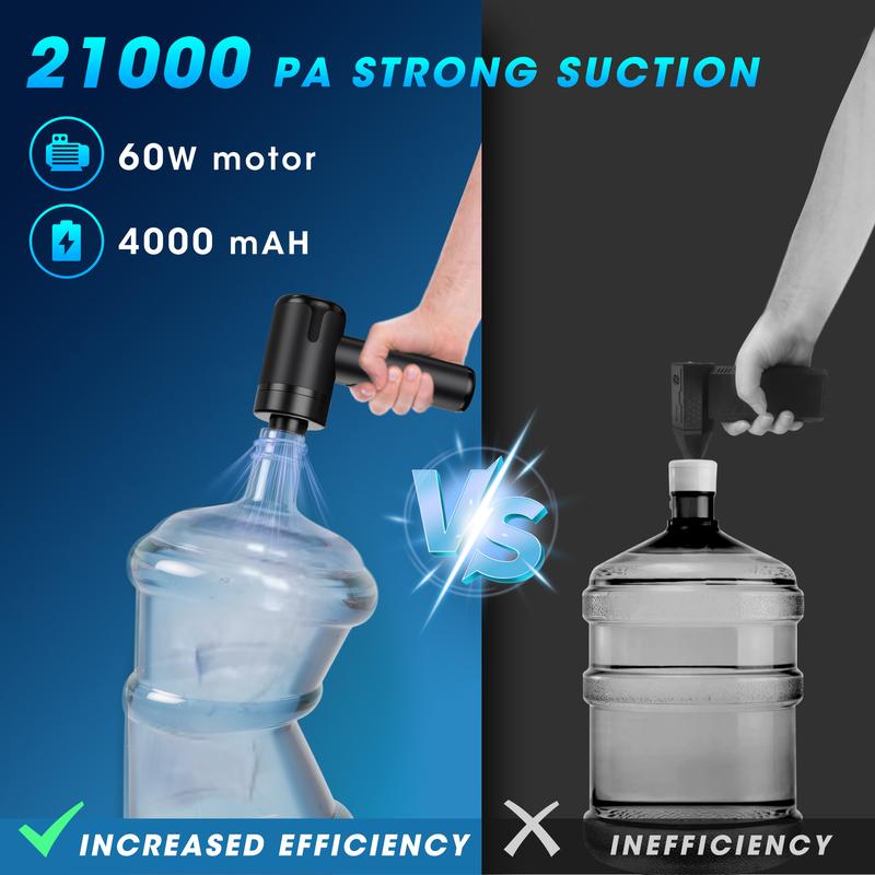 Handheld Car Vacuum Cleaner Portable Cordless 21000PA, Vacuum Cleaner with Multi-Nozzles, Mini Hand Held Vacuum Rechargeable for Home, Car, Pet, Office