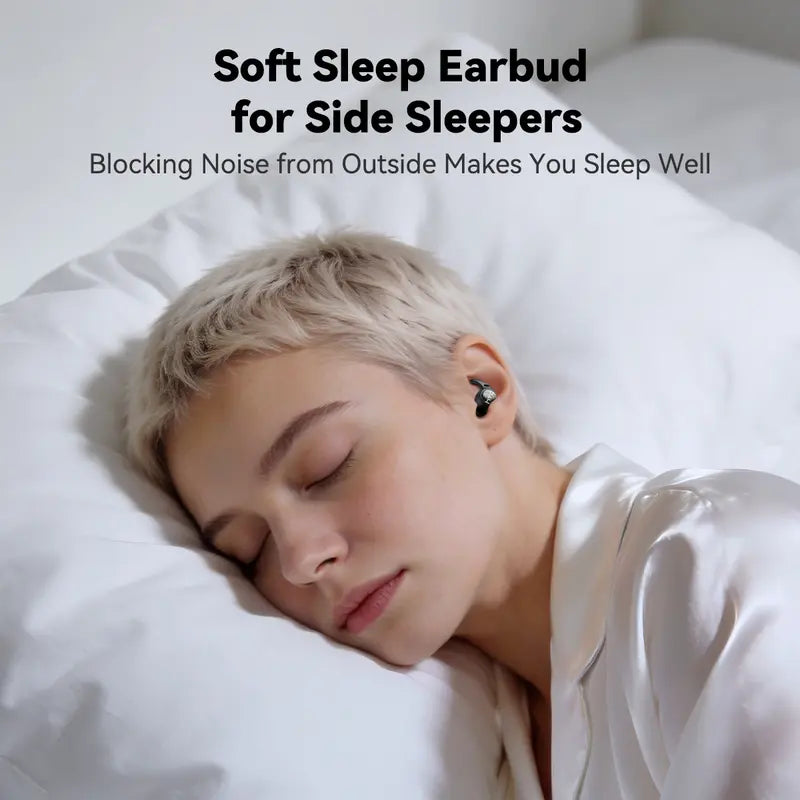 NE76 Bluetooth Wireless Earbuds Sleep Earphones,Bluetooth 6.0,Noise-Canceling Earphones.Improves sleep quality,Zero pressure on the ears when sleeping on your side,Invisible flat-head earphones,Suitable for travel and side sleepers