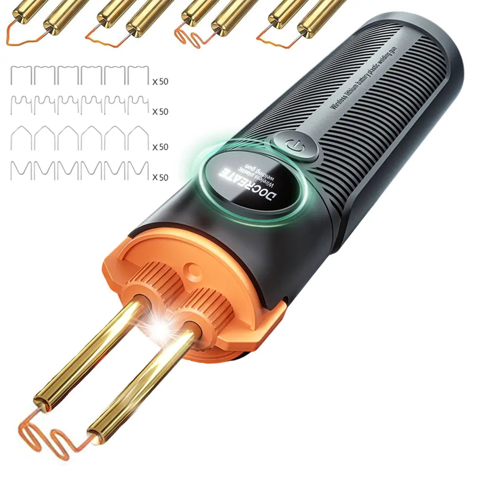 Handheld Plastic Welder Kit, Cordless Rechargeable Hot Stapler Plastic Welding Repair Tool with 4000mAh Battery, LED Light for Car Bumper, Dashboard image 8