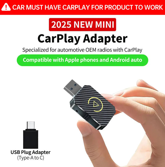 【Mother's Day】Yurnlv Wireless Apple CarPlay Adapter for Factory Wired Cars from 2016 Onwards - 2-in-1 Wireless CarPlay & Android Auto Adapter Easier Connectivity Compatibility Stable, Faster, Automotive