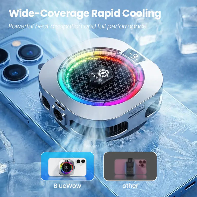 BlueWow TH16 Pro Max Portable USB Phone Cooler - 5 Modes, Stepless Level Adjustment, Vibrant RGB Lighting, Magnetic & Clip-On Design, Charging Gaming Accessory, Gift Box for Mobile PUBG, CODM image 7