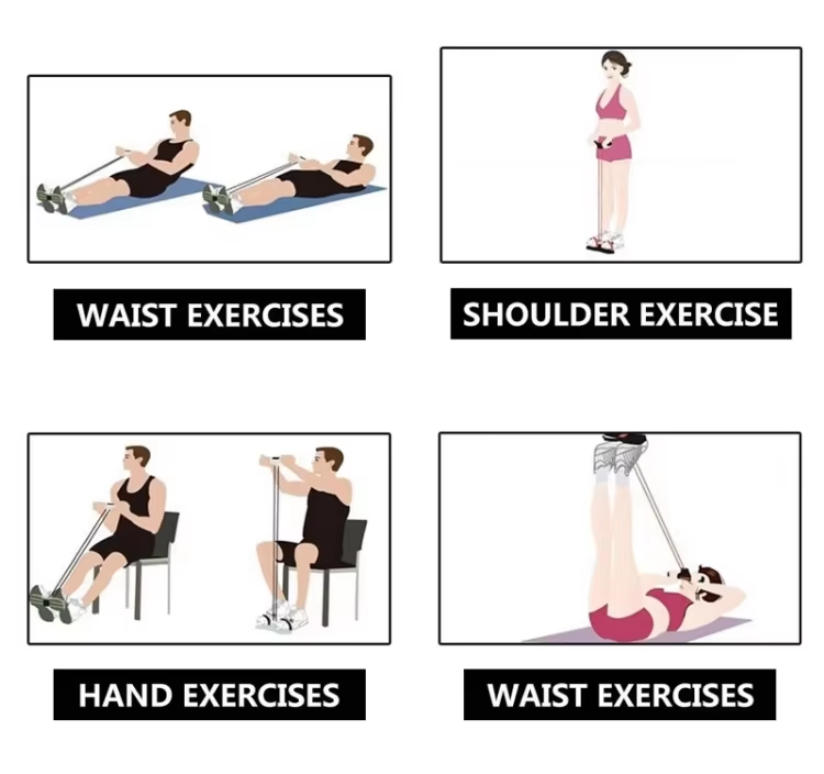 【flash sale】blue Multifunction Pedal Resistance Band, Elastic Pull Rope Fitness, Full-Body Workout at Home Gym, Exercise Sit-up, Yoga, Abdominal Training