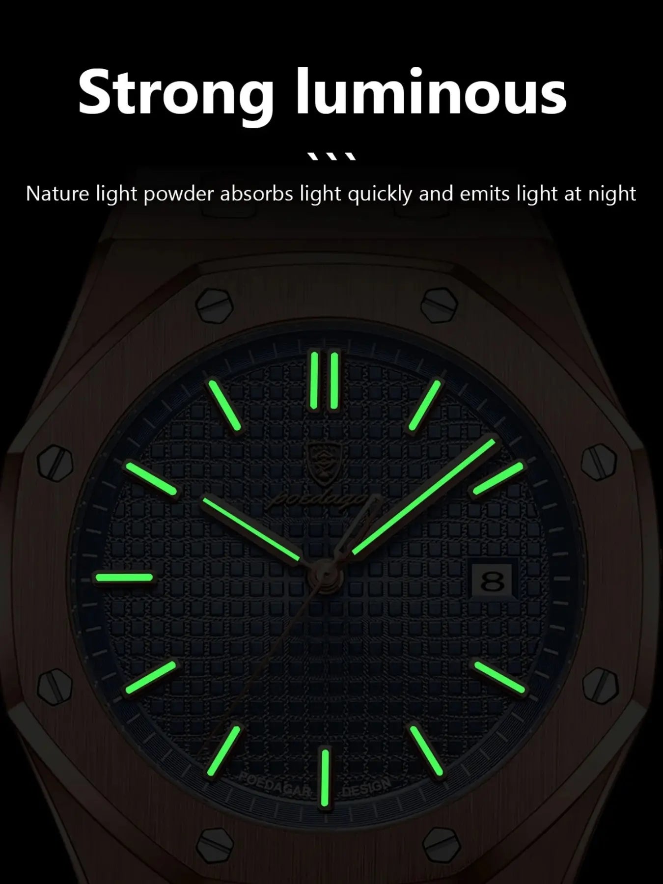 Poedagar Waterproof Night Light Date Men's Watch, Stainless Steel Quartz Watch, Luminous Analog Watch, Waterproof Wristwatch, Water Resistant Wristwatch image 5