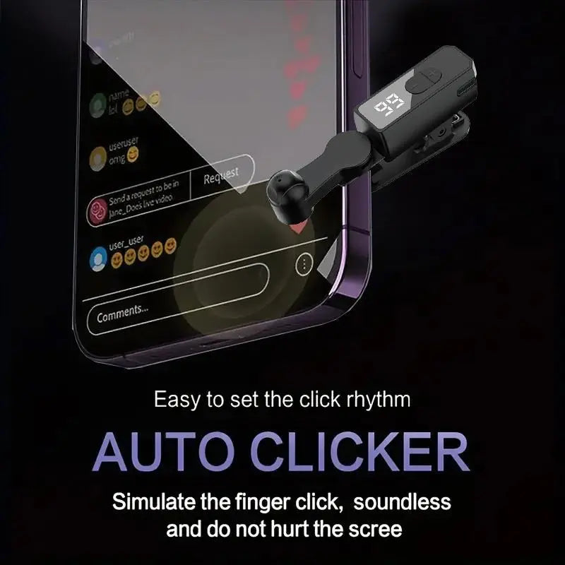 2026 Upgraded Mobile Game Auto Clicker Gaming Accessory, Built-in Battery, No Power Source Connection Needed, Smartphone Device Accessories for Live Streaming Likes
