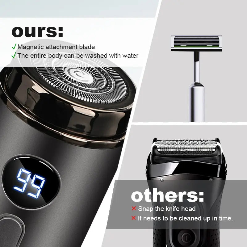 【DealsForYouDays】Mini Electric Shaver for Men - IPX7 Waterproof, Ultra-Thin 3D Floating Blades, Fast Type-C Charging, Cordless Portable Travel Razor, Wet/Dry Use Summervibes image 5