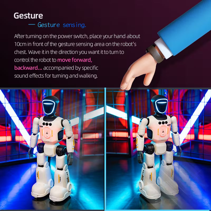 AI Smart Remote Control Humanoid Robot – Pose Control Joints, Gesture Sensor, Voice Recording, Interactive Dancing & Coding Toy for Kids