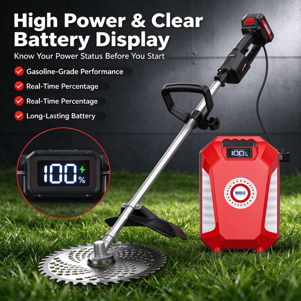 Rear-Mounted Lawn Mower - Small Household Grass Trimmer, High-Power Rechargeable Weed Eater, Lithium Battery Lawn Trimmer Must-Have Tool