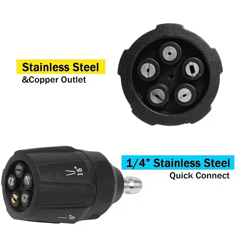 High-Pressure Washer Nozzle – Adjustable, Multi-Function, 1/4" Quick Connect