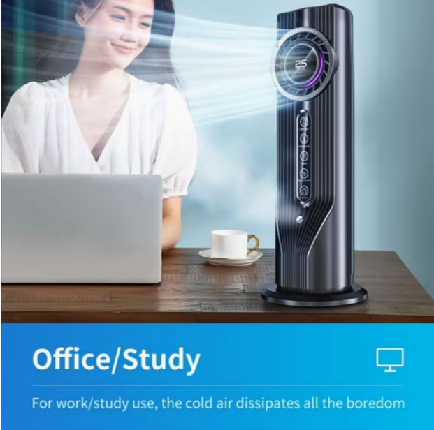6-Speed USB-Powered Portable Humidifier Cooling Fan – Air Humidification, Essential Oil Compatible, Quiet Operation, Compact Design for Home, Office & Dorm