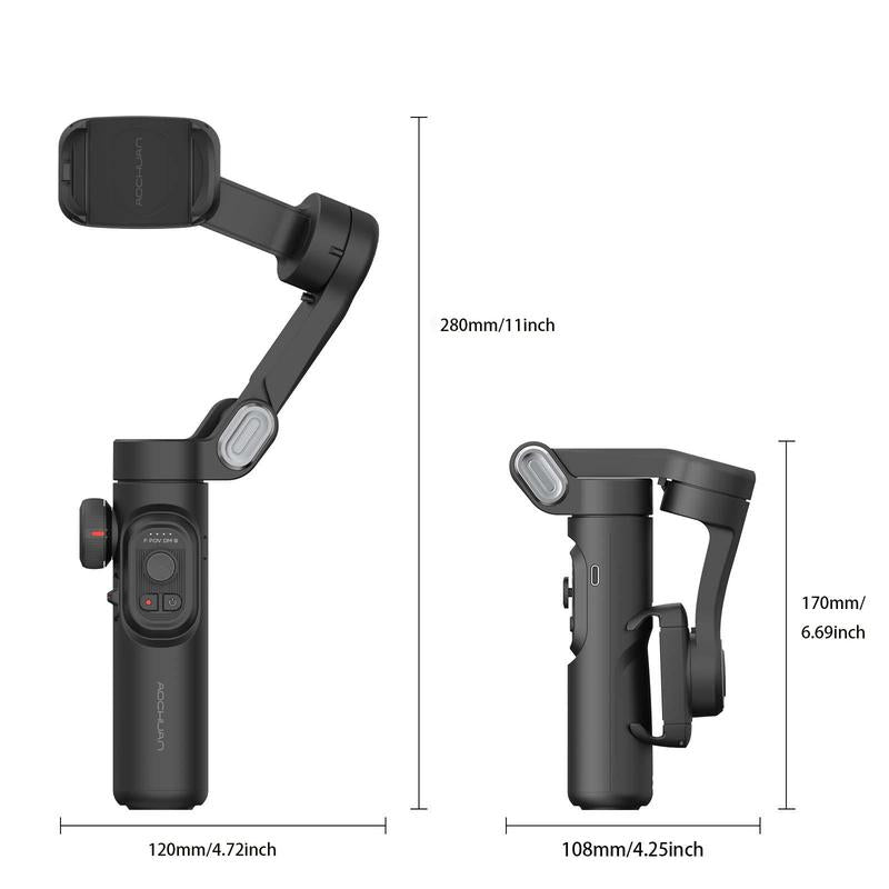 In Stock Handheld 3 Axis Anti-shake Shooting Stand (1 Count), Rotating Automatic Face Tracking Stabilizer for Live Video, Phone Accessories, Content Creator Tools, Travel Gadgets