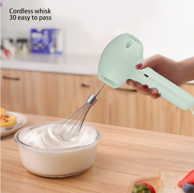 2-in-1 Multifunctional Electric Meat Grinder & Egg Beater Set – Rechargeable Portable Handheld Mixer with Multiple Attachments for Cake, Cream & Baking