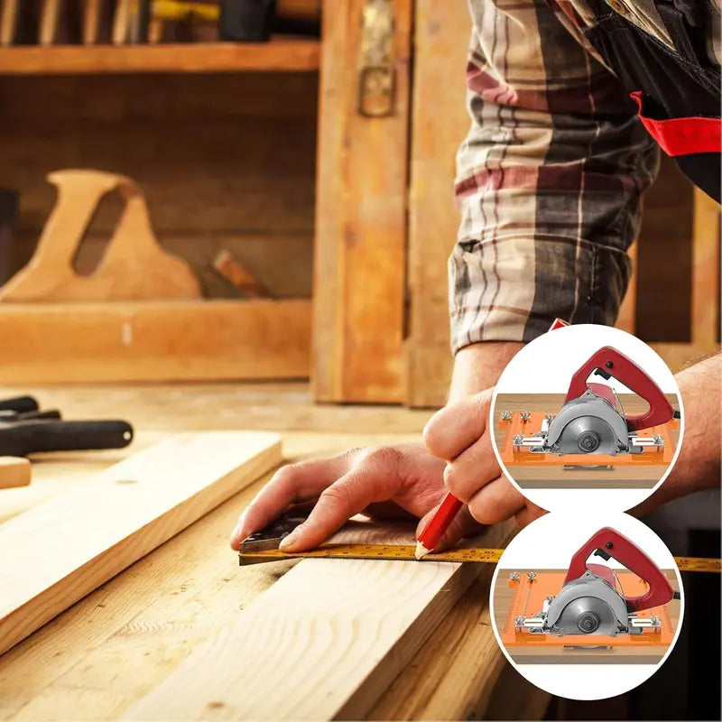 Universal Cutting Machine Base Plate Kit 28x25cm - Woodworking Circular Saw Bottom Board for 90-Degree and 45-Degree Oblique Cutting (0.23 Inch Thickness)