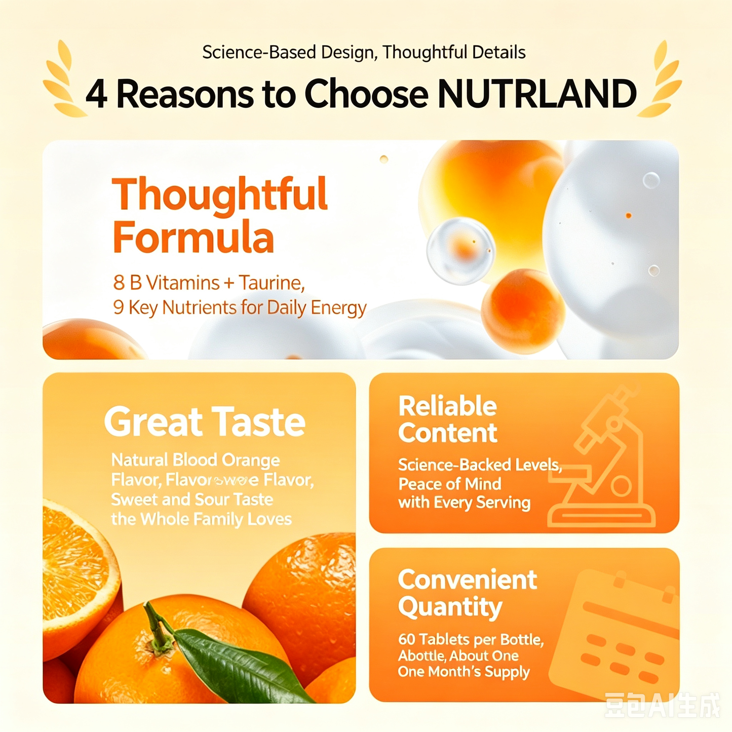 （5 Bottles (300g Total) | Ideal for 1-2 People per Cycle）Nutriland Blood Orange Vitamin B Complex Chewable Tablets (B1, B2, B6) - 100% Genuine