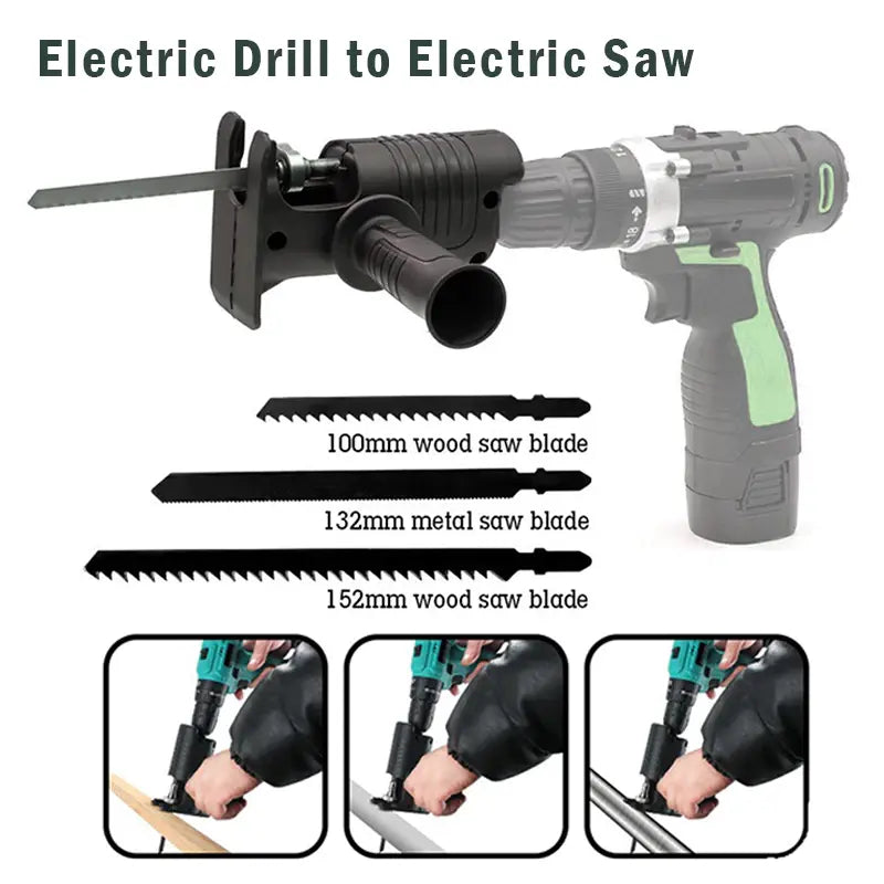 Electric Drill Jig Saw Connector - Reciprocating Saw Converter, Curve Saw Conversion Adapter for Woodworking