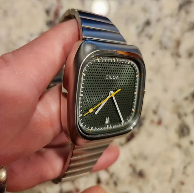 Men's Wormhole Concept Square Watch – Sports Style, Genuine Material, Unique Design